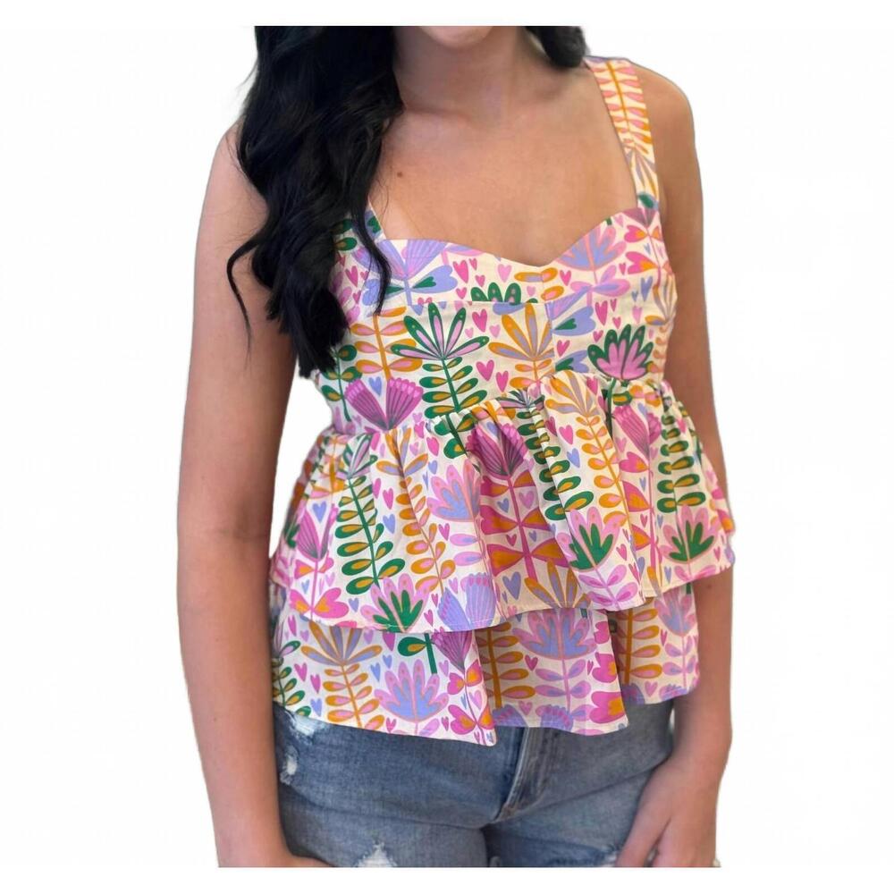 NEW SINCERELY OURS sweet as sunshine top in multi